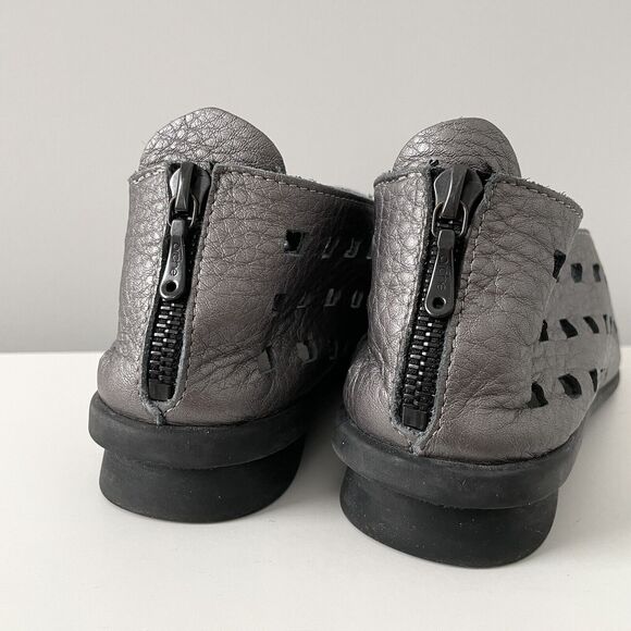 Arche Drick Slip On Metallic Silver Zip Heel Shoes Sandals Women's Sz 38 US 7 - Picture 6 of 8
